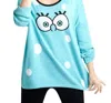 ANGEL CARTOON GRAPHIC SWEATER IN TURQUOISE/WHITE