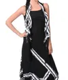 Angel Checkerboard Stripe Maxi Dress In Black/white In Multi