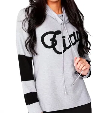 Angel Ciao Crew Neck Sweater In Gray/black In Grey