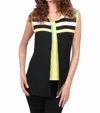 Angel Citrus Twist Zip Vest In Black/green In Multi