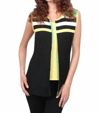 Angel Citrus Twist Zip Vest In Black/green In Multi