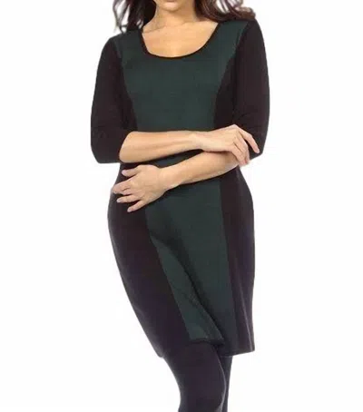 Angel Color Block Body-con Sweater Dress In Hunter In Black