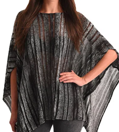 Angel Color Cut-out Poncho In Black In Gray