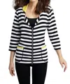 Angel Colorblock Striped Cardigan In Black/yellow In Black