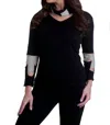 Angel Cut Work Sweater With Scarf In Black/gray In Multi