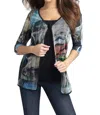 Angel Daybreak Long Cardigan In Black Multi