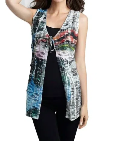 Angel Daybreak Long Vest In White Multi