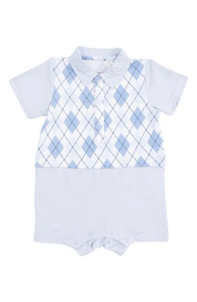 Angel Dear Babies'  Argyle Polo Shortall In Blue