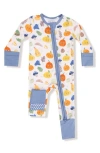 Angel Dear Autumn Pumpkins Zip Convertible Footie In Multi