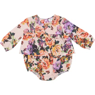 Angel Dear Babies'  Autumn Rose Smocked Bodysuit In Pink