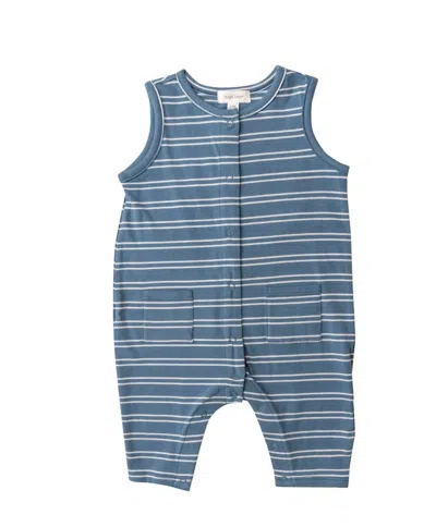 Angel Dear Kids' Baby's Sleeveless Shortie Romper In Seashore Stripe In Blue