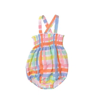 Angel Dear Kids' Baby's Smocked Sunsuit In Multicolor Plaid