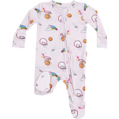Angel Dear Babies'  Basketball Ruffle Zip Footie In Multi