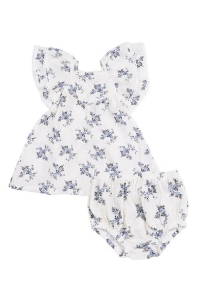 Angel Dear Babies'  Belle Rosette Dot Dress With Bloomers Set In White