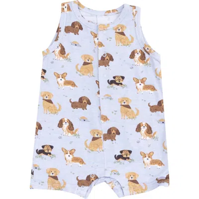 Angel Dear Babies'  Best Friend Dog Sleeveless Romper In Blue