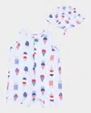 Angel Dear Boy's American Ice Cream Playsuit In Blue