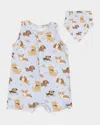 Angel Dear Boy's Best Friends Dog Playsuit In Blue