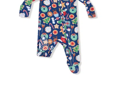 Angel Dear Kids' Boy's Christmas Treats Bamboo 2 Way Zipper Footie In Blue