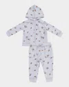 Angel Dear Boy's Football Field Goal Zip Hoodie & Joggers Set In Gray