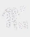 Angel Dear Boy's Migrating Mallards 2-way Zip Footie Romper, Swaddle Blanket & Bib Set In White