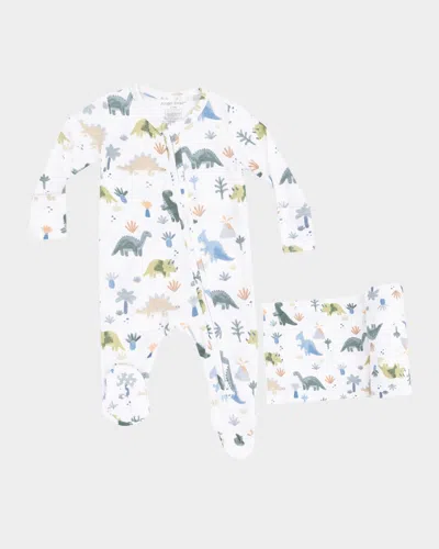 Angel Dear Kids' Boy's Soft Dinos Printed Footie In Multi