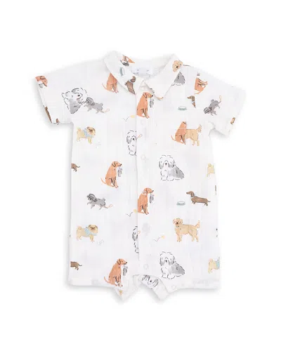 Angel Dear Boys' Awesome Dogs Polo Shortie Romper - Baby In Multi
