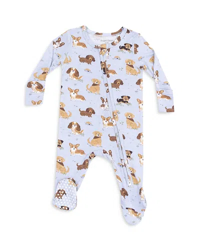 Angel Dear Boys' Best Friend Dog Print Footie One Piece - Baby In Blue