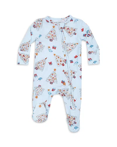 Angel Dear Boys' Christmas Trees Footie - Baby In Blue