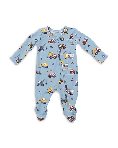 Angel Dear Boys' Crayon Construction 2 Way Zipper Footie - Baby In Blue