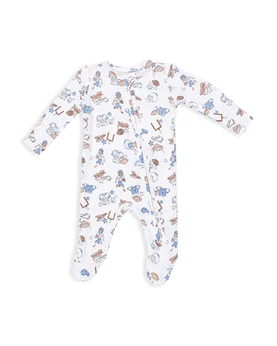 Angel Dear Boys' Football Nursery 2 Way Zipper Footie - Baby In Multi