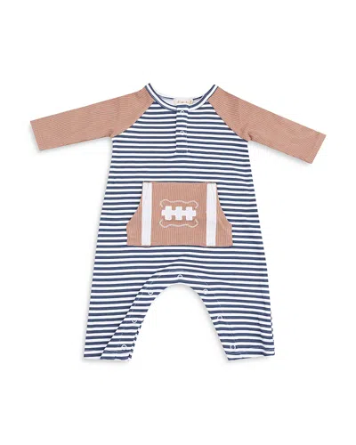 Angel Dear Boys' Football Stripes Henley Romper - Baby In Multi