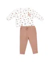 Angel Dear Boys' Footballs & Stars 2 Piece Waffle Knit Drop Sleeve Pocket Tee & Joggers Set - Baby, Little Kid In Neutral