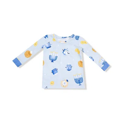 Angel Dear Kids' Boys' Hanukkah Long Sleeve Loungewear Set In Blue
