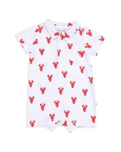 Angel Dear Boys' Lobster Print Polo Shortie Romper - Baby In White