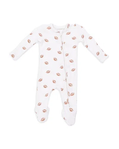 Angel Dear Boys Mini Footballs Two Way Zipper Footie - Baby In White