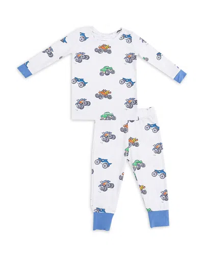 Angel Dear Boys' Monster Trucks Long Sleeved Pajamas Set - Baby In White