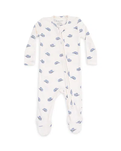 Angel Dear Boys' Petite Cowboy Hats Zipper Footie - Baby In White