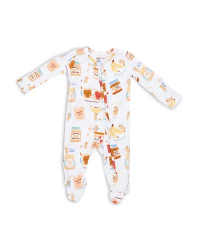 Angel Dear Boys' Spread The Love 2 Way Zipper Footie - Baby In White