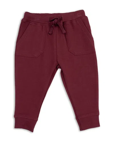 Angel Dear Boys Varsity French Terry Jogger Pants - Baby In Burgundy