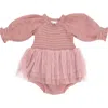 Angel Dear Bridal Rose Skirted Bodysuit In Pink