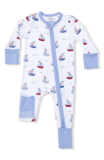 Angel Dear Babies'  Bubbly Sailboats Convertible Footie In Multi