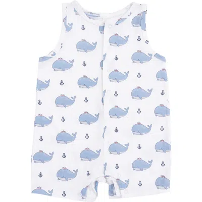 Angel Dear Babies'  Bubbly Sailor Whale Print Romper In Multi