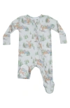 Angel Dear Buck Deer Two-way Zip Long Sleeve Footie In Gray