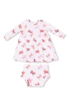 Angel Dear Candy Cane Print Dress & Bloomers Set In Multi