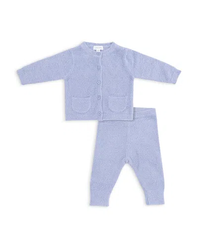 Angel Dear Chenille Blue Cardigan Two-piece Set - Baby In Brown