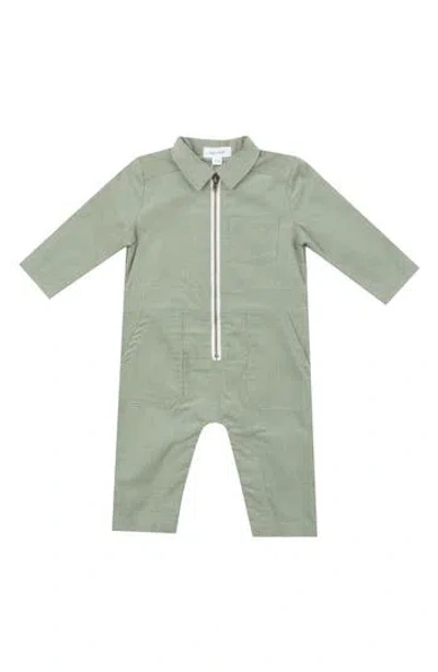 Angel Dear Babies'  Cord Desert Sage Retro Romper In Green