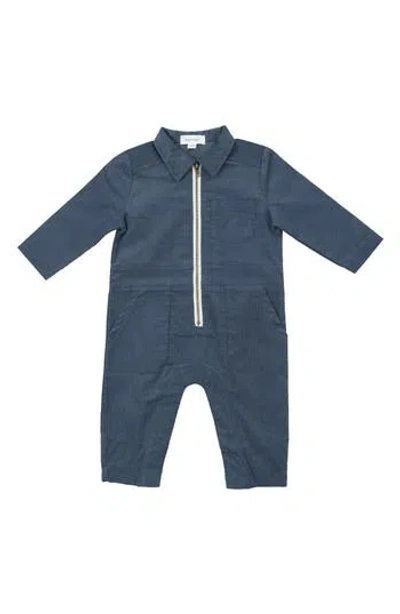 Angel Dear Babies'  Cord Navy Retro Romper In Blue