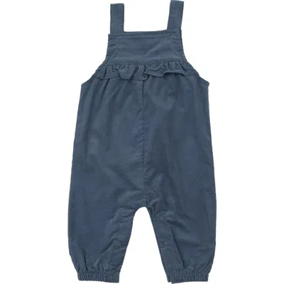 Angel Dear Babies'  Cord Navy Ruffle Romper In Blue