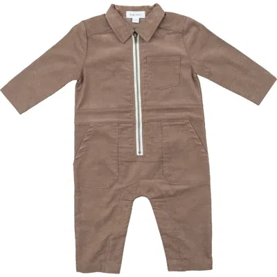 Angel Dear Babies'  Cord Sinopia Fresco Retro Romper In Brown