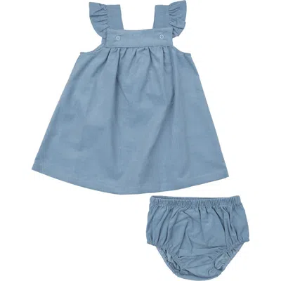 Angel Dear Babies'  Corduroy Jumper Dress & Bloomers In Blue